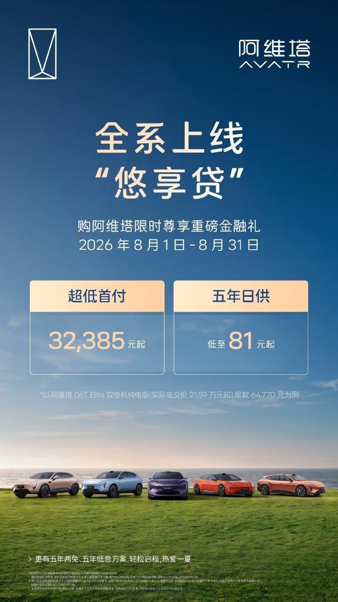 阿维塔7月交付7626辆 8月购车权益同步上线