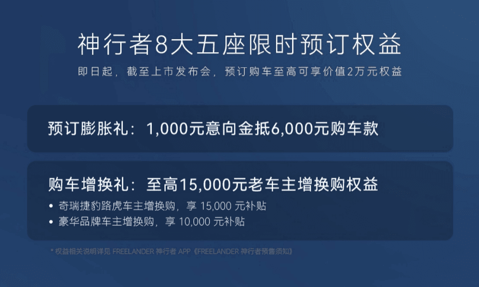 FREELANDER神行者8 大五座版开启预订通道,预订价33.99万元起