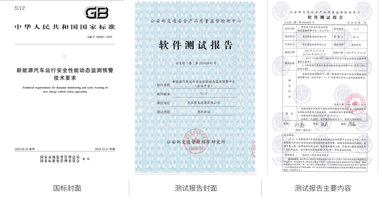 行业首家！蔚来电池监控平台通过国标检测认证