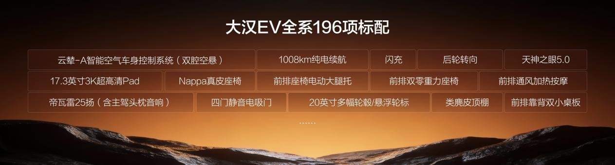 23.59万起，196项全系标配，大汉定义9系旗舰新标杆