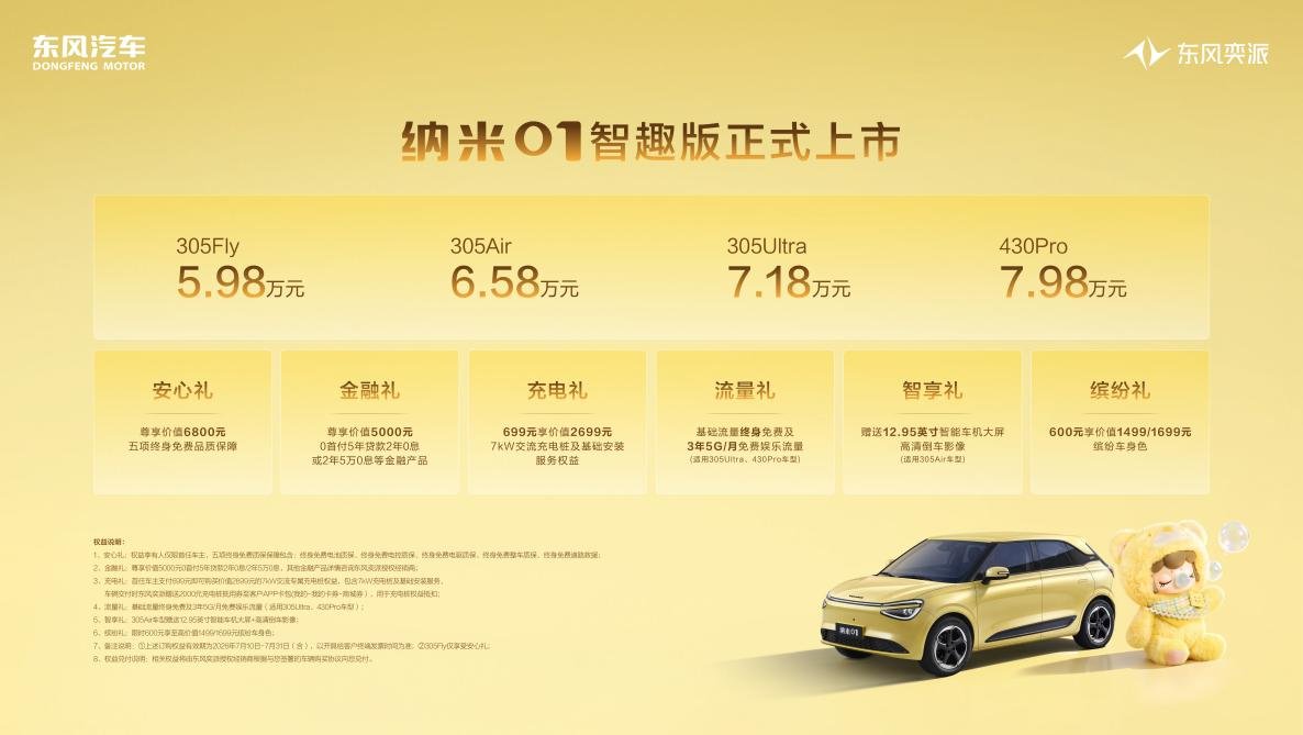 精智焕新,东风奕派纳米01智趣版上市,5.98万起解锁智趣出行