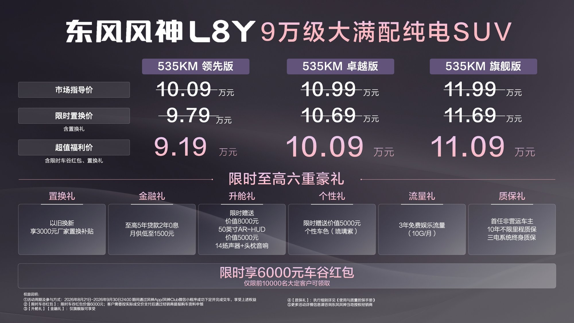 9.19万元起售！东风风神L8Y满配登场，双飞燕车标首发光